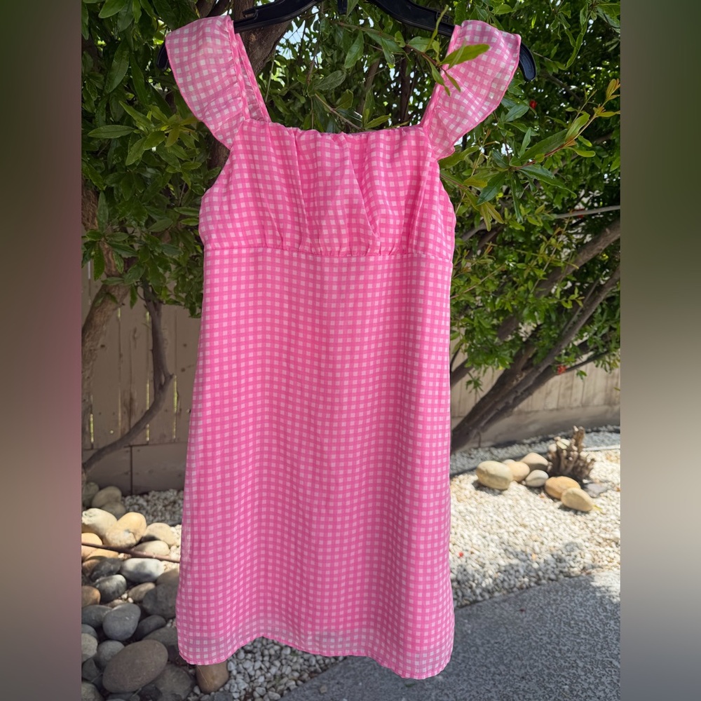 NWOT kids Art Class Pink Sheath Dress Sleeveless Flutter Sleeve flowy summery